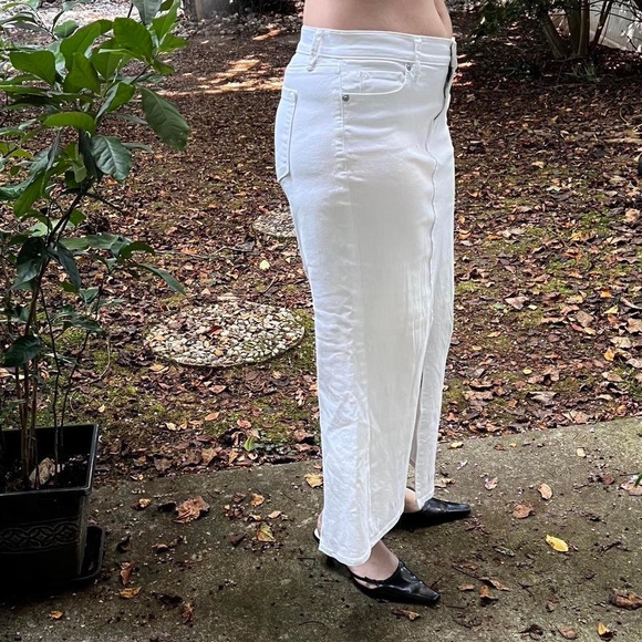 Loft White Denim Flared Maxi Skirt - Picture 4 of 4